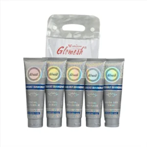Glomesh Diamind 5 in 1 Facial Kit – Radiant Glow Facial Set in Tube Packing for All Skin Types