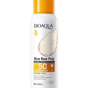Bioaqua Rice Raw Pulp Sunscreen Spray – SPF 50 Waterproof & Sweat-Resistant, Brightening Formula – 150ml