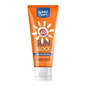 Golden Pearl Sebum Control Sun Block SPF 60  Oil-Free, Matte Finish Sunscreen for Oily & Acne-Prone Skin, UVA/UVB Protection
