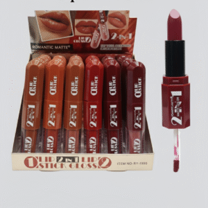 Matte 2-in-1 Lipstick & Lip Gloss – Pack of 6 | Long Lasting, Waterproof, High Pigment Colors