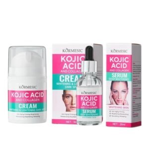 Kormesic Kojic Acid & Collagen Cream & Serum Pack of 2 – Whitening & Dark Spot Removal Skincare Set