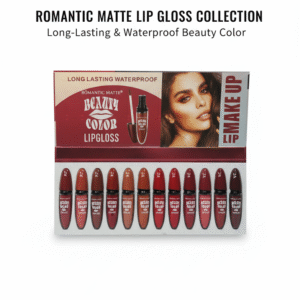 Romantic Matte Lip Gloss Collection – Long-Lasting & Waterproof Beauty Color (12 Shades)